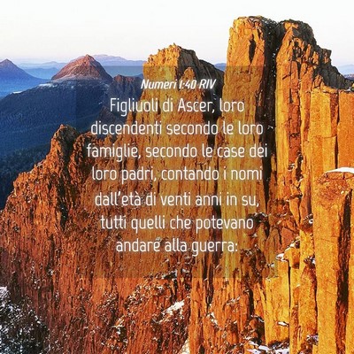 Picture 04 - Numeri 1:40 RIV - Figliuoli di Ascer, loro discendenti secondo le - Bible Verse Picture