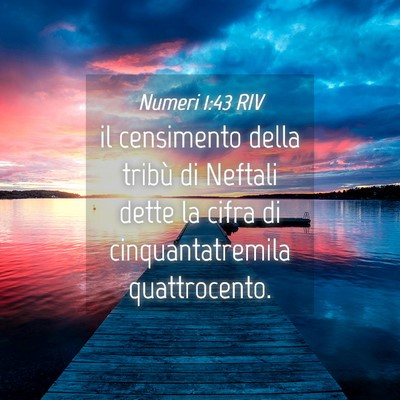 Picture 04 - Numeri 1:43 RIV - il censimento della tribù di Neftali dette la - Bible Verse Picture