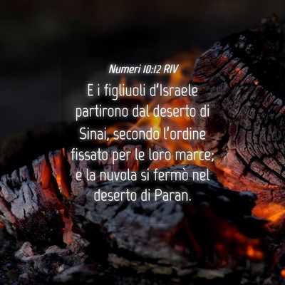 Picture 04 - Numeri 10:12 RIV - E i figliuoli d’Israele partirono dal deserto - Bible Verse Picture