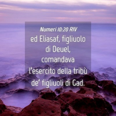 Picture 04 - Numeri 10:20 RIV - ed Eliasaf, figliuolo di Deuel, comandava - Bible Verse Picture