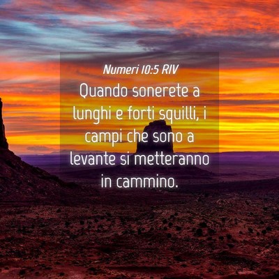 Picture 04 - Numeri 10:5 RIV - Quando sonerete a lunghi e forti squilli, i campi - Bible Verse Picture
