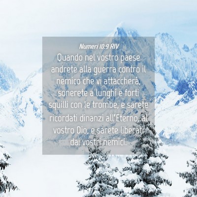 Picture 04 - Numeri 10:9 RIV - Quando nel vostro paese andrete alla guerra - Bible Verse Picture