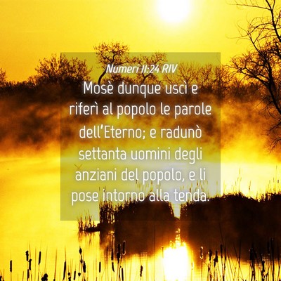 Picture 04 - Numeri 11:24 RIV - Mosè dunque uscì e riferì al popolo le parole - Bible Verse Picture