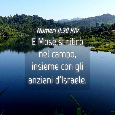 Picture 04 - Numeri 11:30 RIV - E Mosè si ritirò nel campo, insieme con gli - Bible Verse Picture