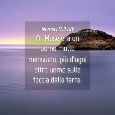Picture 04 - Numeri 12:3 RIV - Or Mosè era un uomo molto mansueto, più - Bible Verse Picture
