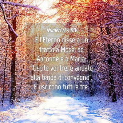Picture 04 - Numeri 12:4 RIV - E l’Eterno disse a un tratto a Mosè, ad - Bible Verse Picture