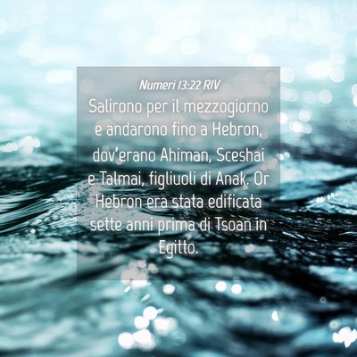 Picture 04 - Numeri 13:22 RIV - Salirono per il mezzogiorno e andarono fino a - Bible Verse Picture