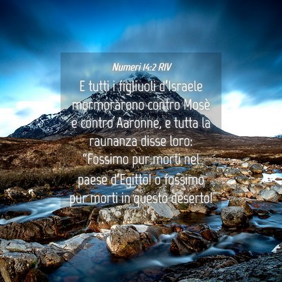 Picture 04 - Numeri 14:2 RIV - E tutti i figliuoli d’Israele mormorarono - Bible Verse Picture