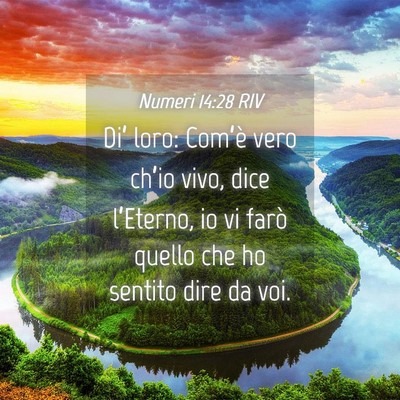 Picture 04 - Numeri 14:28 RIV - Di’ loro: Com’è vero ch’io vivo, dice - Bible Verse Picture