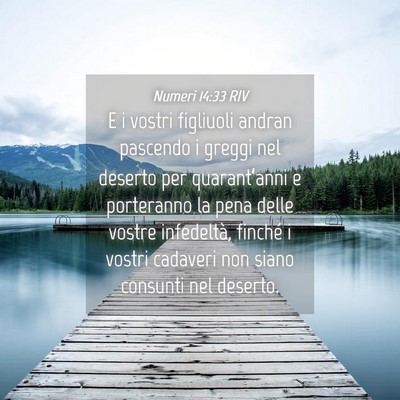 Picture 04 - Numeri 14:33 RIV - E i vostri figliuoli andran pascendo i greggi nel - Bible Verse Picture