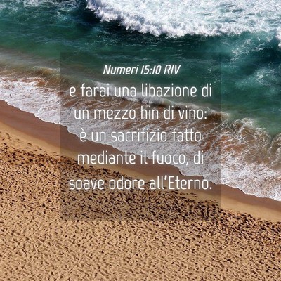 Picture 04 - Numeri 15:10 RIV - e farai una libazione di un mezzo hin di vino: è - Bible Verse Picture