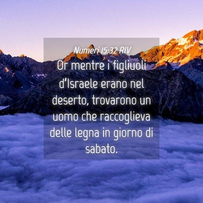 Picture 04 - Numeri 15:32 RIV - Or mentre i figliuoli d’Israele erano nel - Bible Verse Picture