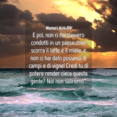 Picture 04 - Numeri 16:14 RIV - E poi, non ci hai davvero condotti in un paese - Bible Verse Picture