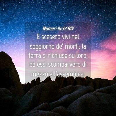 Picture 04 - Numeri 16:33 RIV - E scesero vivi nel soggiorno de’ morti; la - Bible Verse Picture