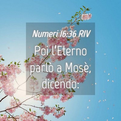 Picture 04 - Numeri 16:36 RIV - Poi l’Eterno parlò a Mosè, - Bible Verse Picture