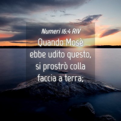 Picture 04 - Numeri 16:4 RIV - Quando Mosè ebbe udito questo, si prostrò colla - Bible Verse Picture