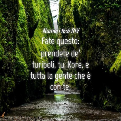 Picture 04 - Numeri 16:6 RIV - Fate questo: prendete de’ turiboli, tu, Kore, e - Bible Verse Picture