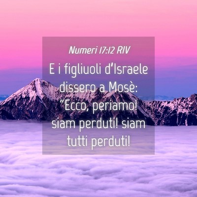 Picture 04 - Numeri 17:12 RIV - E i figliuoli d’Israele dissero a Mosè: - Bible Verse Picture