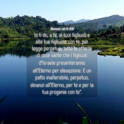 Picture 04 - Numeri 18:19 RIV - Io ti do, a te, ai tuoi figliuoli e alle tue - Bible Verse Picture