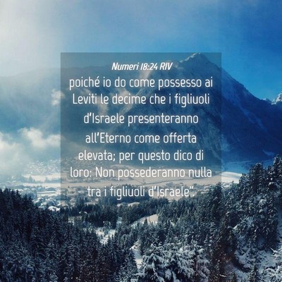 Picture 04 - Numeri 18:24 RIV - poiché io do come possesso ai Leviti le decime - Bible Verse Picture