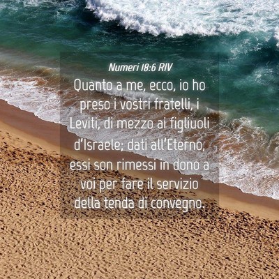 Picture 04 - Numeri 18:6 RIV - Quanto a me, ecco, io ho preso i vostri fratelli, - Bible Verse Picture
