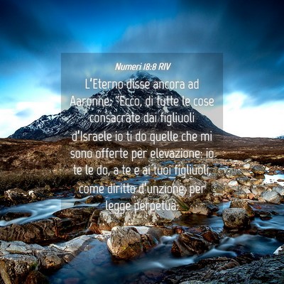 Picture 04 - Numeri 18:8 RIV - L’Eterno disse ancora ad Aaronne: “Ecco, di - Bible Verse Picture