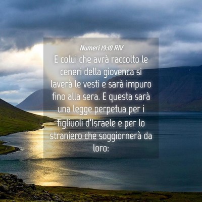 Picture 04 - Numeri 19:10 RIV - E colui che avrà raccolto le ceneri della - Bible Verse Picture