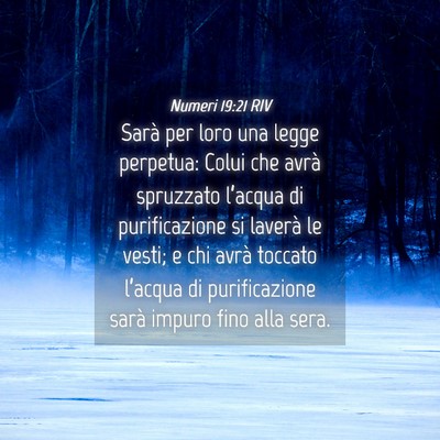 Picture 04 - Numeri 19:21 RIV - Sarà per loro una legge perpetua: Colui che - Bible Verse Picture