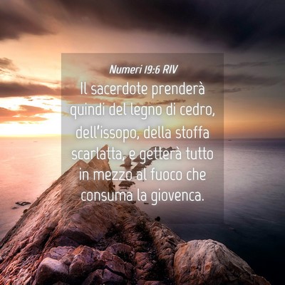 Picture 04 - Numeri 19:6 RIV - Il sacerdote prenderà quindi del legno di cedro, - Bible Verse Picture
