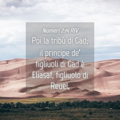 Picture 04 - Numeri 2:14 RIV - Poi la tribù di Gad; il principe de’ figliuoli - Bible Verse Picture