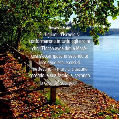 Picture 04 - Numeri 2:34 RIV - E i figliuoli d’Israele si conformarono in - Bible Verse Picture