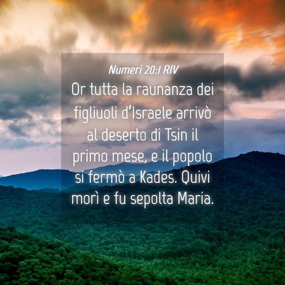 Picture 04 - Numeri 20:1 RIV - Or tutta la raunanza dei figliuoli d’Israele - Bible Verse Picture
