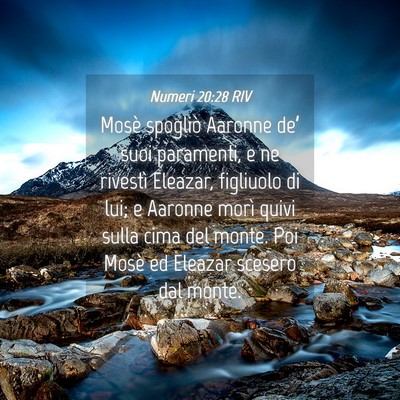 Picture 04 - Numeri 20:28 RIV - Mosè spogliò Aaronne de’ suoi paramenti, e ne - Bible Verse Picture