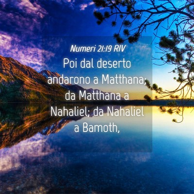Picture 04 - Numeri 21:19 RIV - Poi dal deserto andarono a Matthana; da Matthana - Bible Verse Picture
