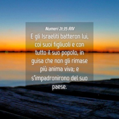 Picture 04 - Numeri 21:35 RIV - E gli Israeliti batteron lui, coi suoi figliuoli - Bible Verse Picture