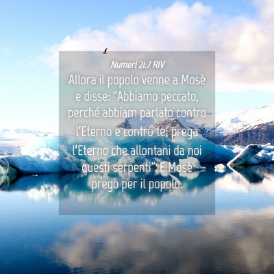 Picture 04 - Numeri 21:7 RIV - Allora il popolo venne a Mosè e disse: - Bible Verse Picture