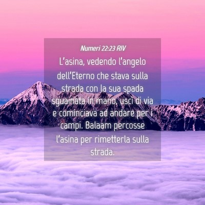 Picture 04 - Numeri 22:23 RIV - L’asina, vedendo l’angelo dell’Eterno che - Bible Verse Picture