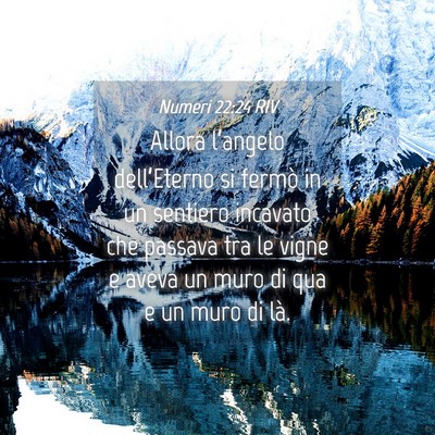 Picture 04 - Numeri 22:24 RIV - Allora l’angelo dell’Eterno si fermò in un - Bible Verse Picture