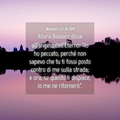 Picture 04 - Numeri 22:34 RIV - Allora Balaam disse all’angelo dell’Eterno: - Bible Verse Picture