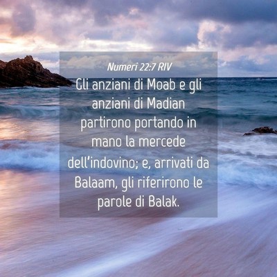 Picture 04 - Numeri 22:7 RIV - Gli anziani di Moab e gli anziani di Madian - Bible Verse Picture