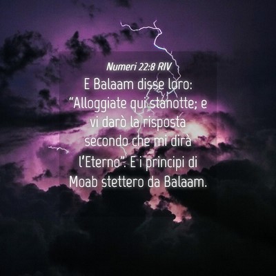 Picture 04 - Numeri 22:8 RIV - E Balaam disse loro: “Alloggiate qui stanotte; - Bible Verse Picture