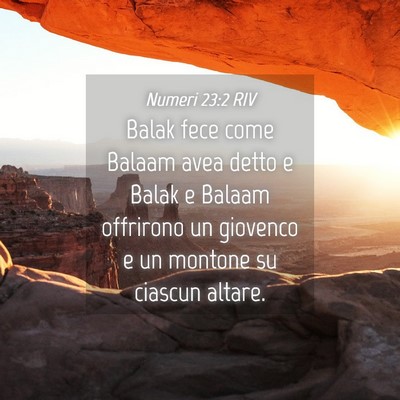 Picture 04 - Numeri 23:2 RIV - Balak fece come Balaam avea detto e Balak e - Bible Verse Picture