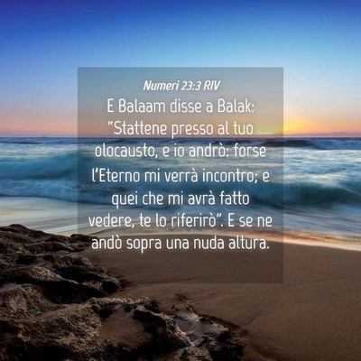 Picture 04 - Numeri 23:3 RIV - E Balaam disse a Balak: “Stattene presso al tuo - Bible Verse Picture