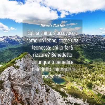 Picture 04 - Numeri 24:9 RIV - Egli si china, s’accovaccia come un leone, come - Bible Verse Picture