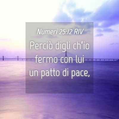Picture 04 - Numeri 25:12 RIV - Perciò digli ch’io fermo con lui un patto di - Bible Verse Picture