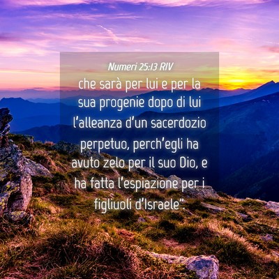 Picture 04 - Numeri 25:13 RIV - che sarà per lui e per la sua progenie dopo di - Bible Verse Picture