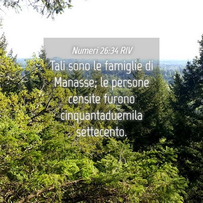 Picture 04 - Numeri 26:34 RIV - Tali sono le famiglie di Manasse; le persone - Bible Verse Picture