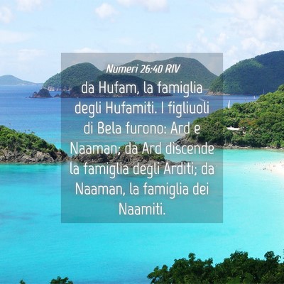 Picture 04 - Numeri 26:40 RIV - da Hufam, la famiglia degli Hufamiti. I figliuoli - Bible Verse Picture