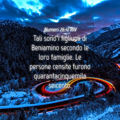 Picture 04 - Numeri 26:41 RIV - Tali sono i figliuoli di Beniamino secondo le - Bible Verse Picture