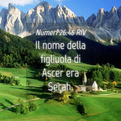 Picture 04 - Numeri 26:46 RIV - Il nome della figliuola di Ascer era - Bible Verse Picture